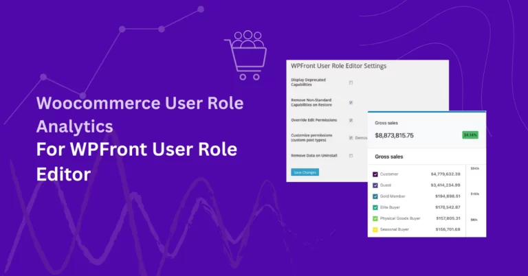 Role Based Analytics for WooCommerce with WPFront User Role Editor dashboard