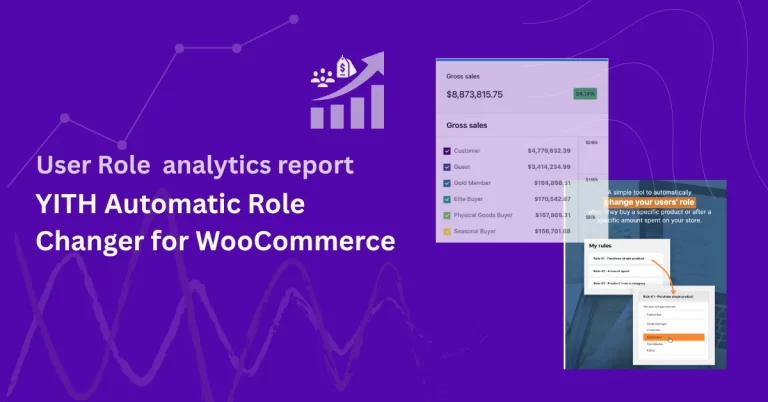 WooCommerce Analytics report for YITH Automatic Role Changer showing sales by automatically assigned roles